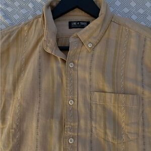 Line of Trade Men’s Frank Button Down Shirt in Tan Jacquard Size M NWOT